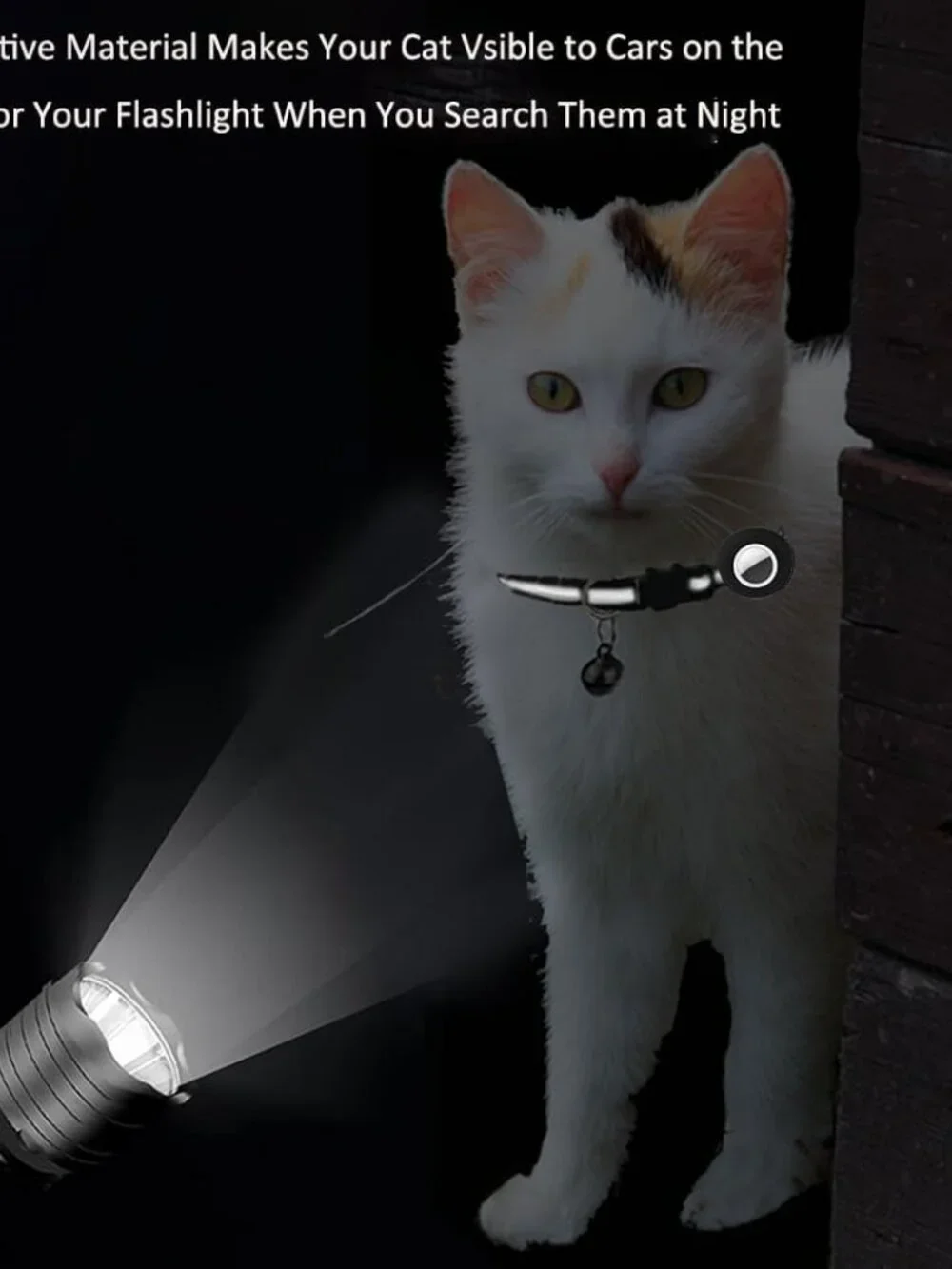 Breakaway AirTag Cat Collar with Reflective Strip – Lightweight Adjustable Kitte